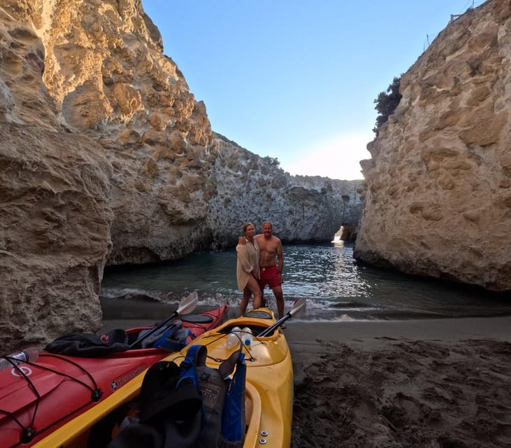 Milos: Romantic Semi Private Sunset Kayaking Tours - Practical packing advice for a wet evening