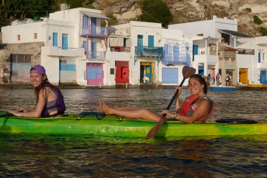 Milos: Sea Kayaking Trip at Sunset with Snack - A Swim and Snack at Klima
