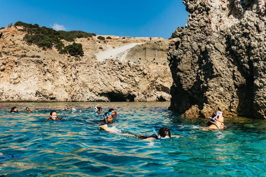 Milos: Tsigrado and Gerakas Beach Kayaking Tour - The paddle to Gerakas and its quiet shore