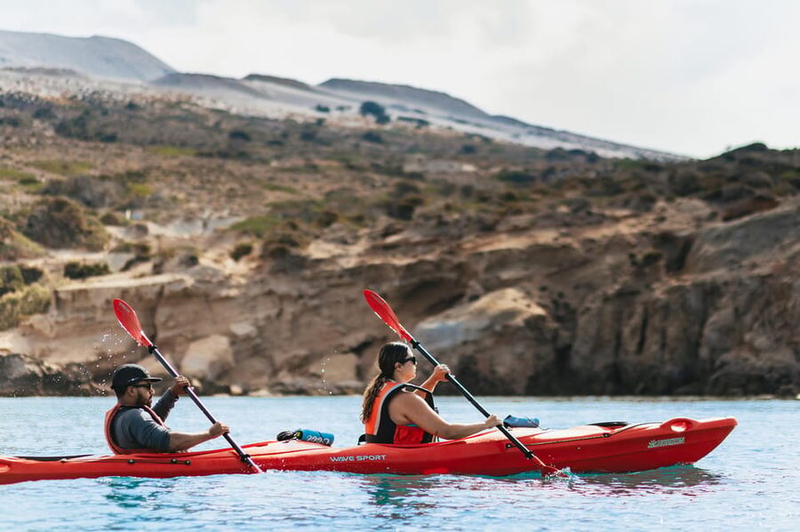 Milos: Tsigrado and Gerakas Beach Kayaking Tour - Homemade snacks and useful extras