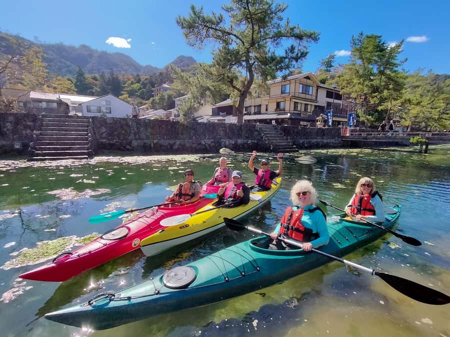 Miyajima World Heritage Torii Kayak Tour - Reaching the Great Torii from the water