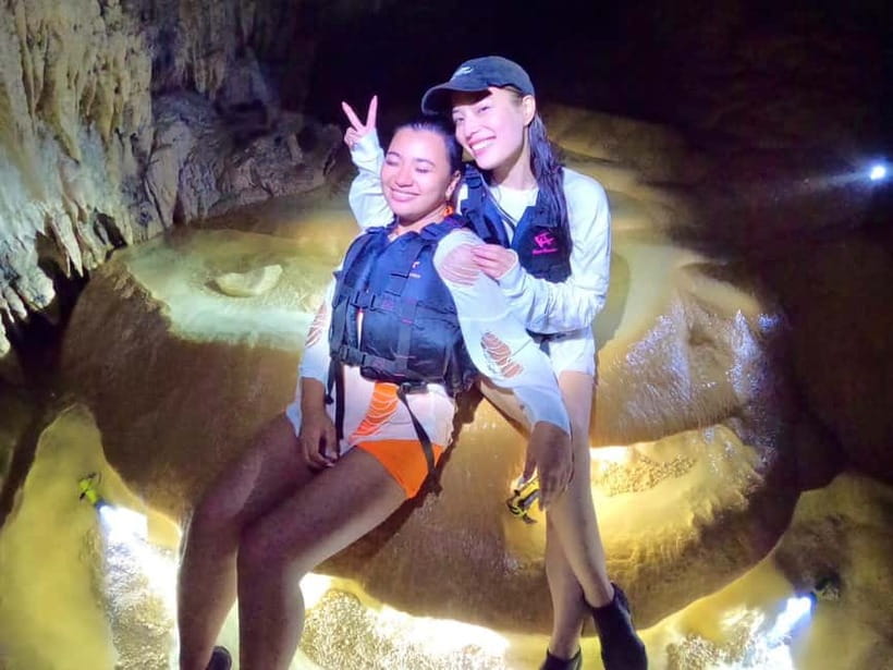 Miyako island: 3 sets! Snorkeling/Limestone Caving/Beach SUP - Entering Pumpkin Limestone Cave