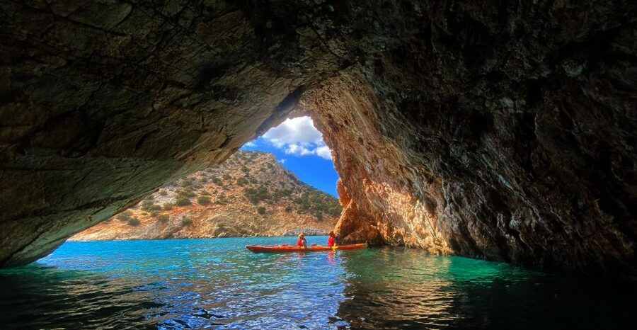 Naxos: Rhina Cave and Coastline Sea Kayaking Tour - Starting at Kalandos Beach and the southern wetland