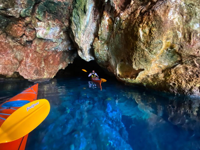 Naxos: Rhina Cave and Coastline Sea Kayaking Tour - Snorkeling in the Aegean water