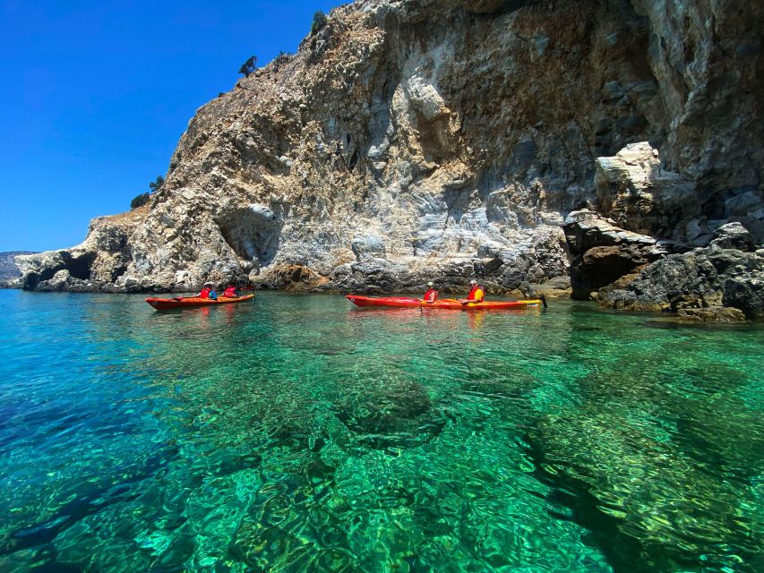 Naxos: Rhina Cave and Coastline Sea Kayaking Tour - Getting ready with a certified guide