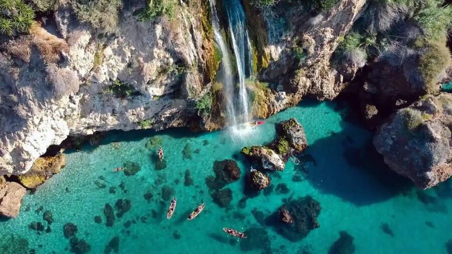 Nerja: Free Kayak Route along the cliffs of Nerja and Maro - Paddling toward the cliffs of Nerja and Maro