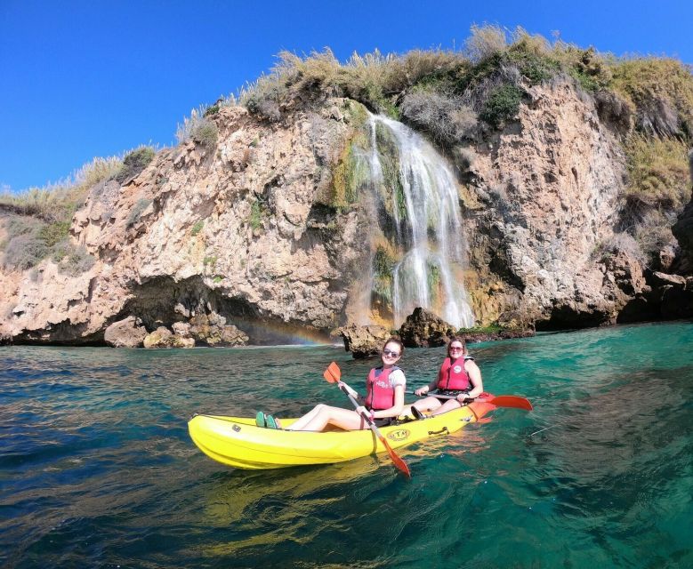 Nerja: Guided Kayak Tour Nerja Cliffs and Maro Waterfall - From Burriana Beach to the cliffs of Nerja