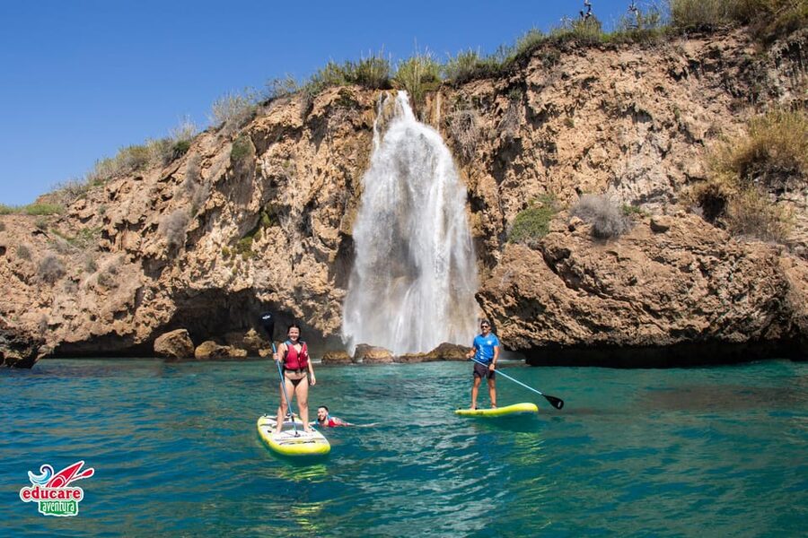 Nerja: Maro Waterfall Boat Trip with Paddleboarding & Drink - Swimming and snorkeling in clear coves