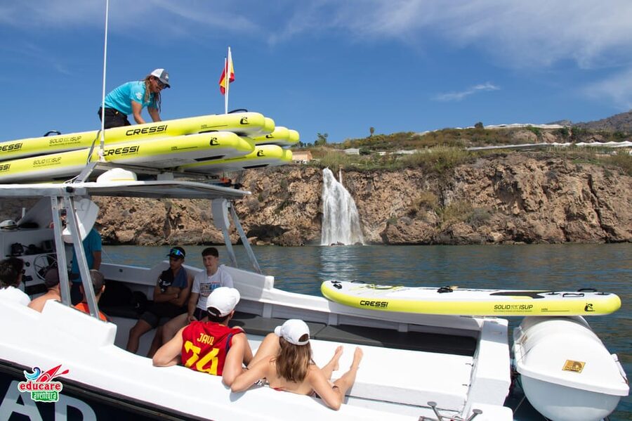 Nerja: Maro Waterfall Boat Trip with Paddleboarding & Drink - From Caleta de Vélez to the Maro cliffs