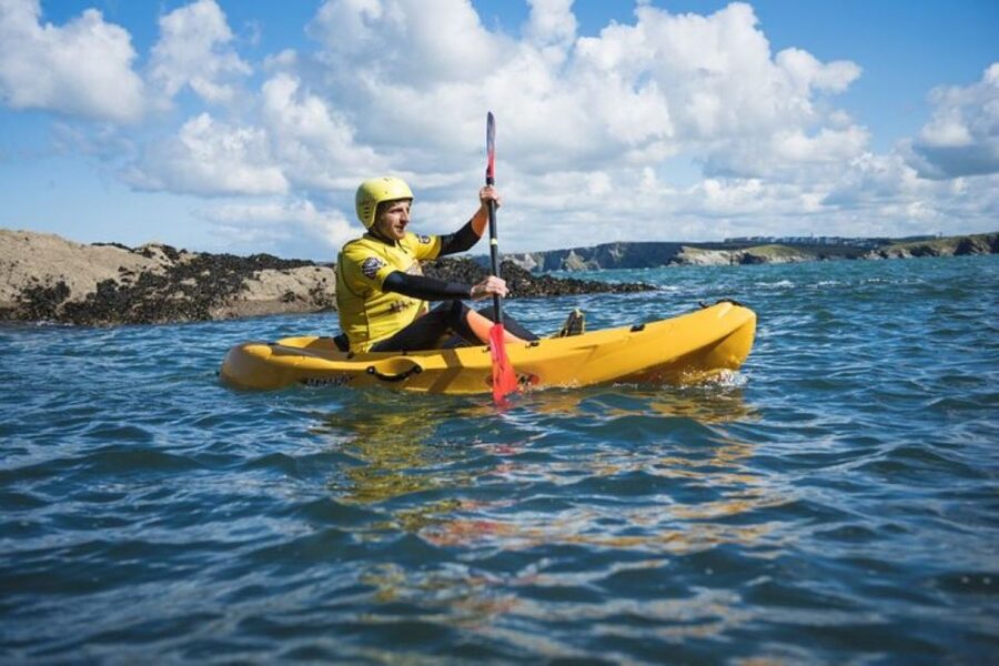 Newquay: Sea Kayaking Tour - Walking down to the launch cove