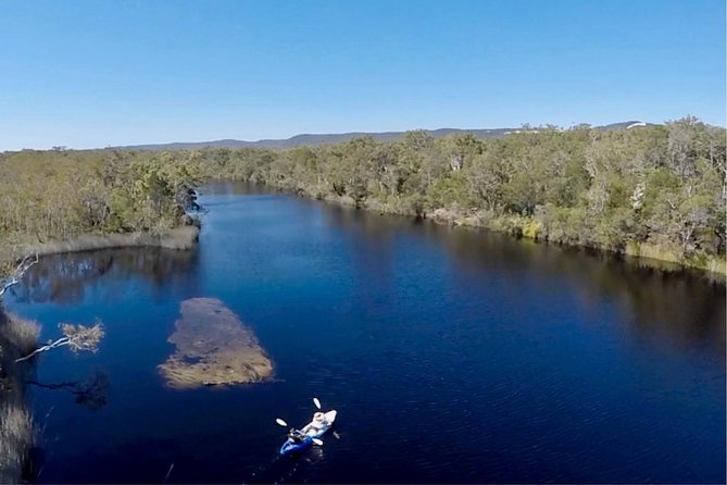 Noosa Everglade Kayak -South/Noosa End - Searching for Stingrays! - Shore breaks add breathing room