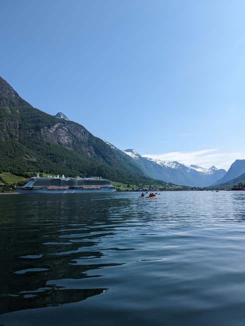 Olden: Fjord Kayaking + Drysuit & Safety Boat - Kayaking Olden’s Fjord Beside the Port