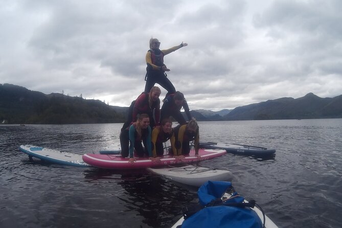 Paddle Boarding on Derwent Water - Learning balance on a stand-up paddleboard
