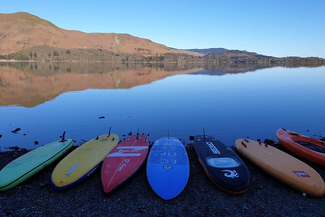 Paddle Boarding on Derwent Water - Getting fitted before the five-minute walk