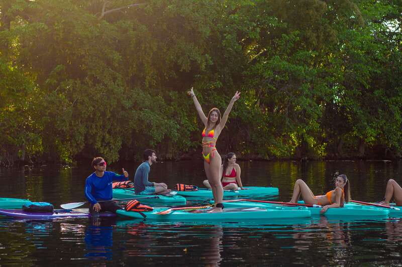 Paddleboard or kayak sunrise tour in Bacalar lagoon - Guides named Sergio and Jorge
