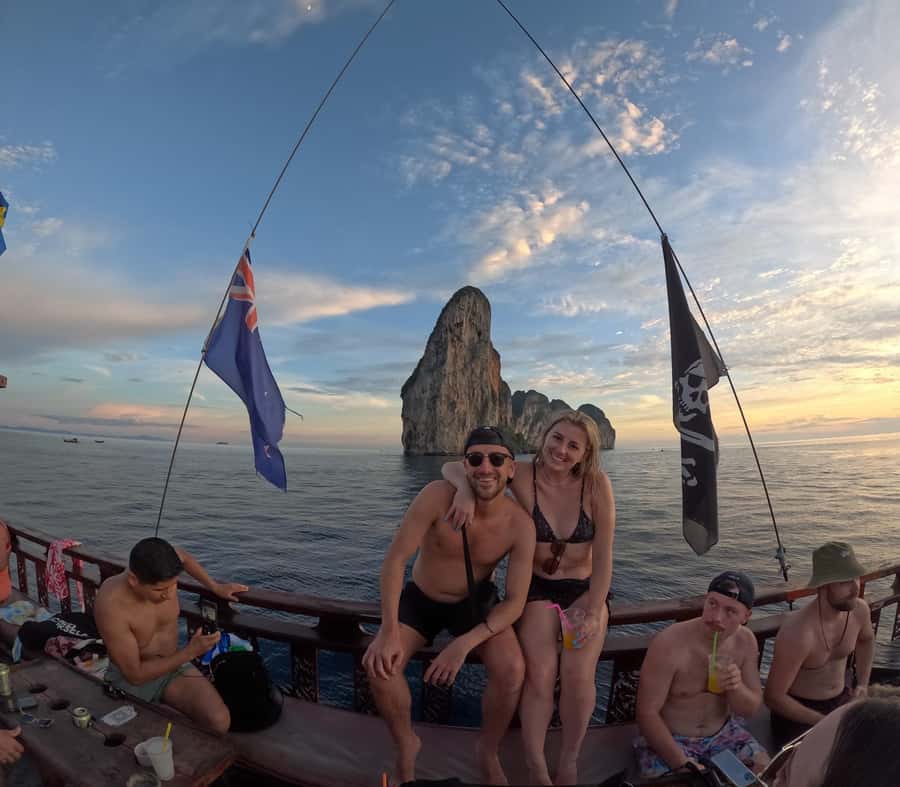 Phi Phi: Pirate Boat with Snorkeling, Kayaking, and Party - Viking Cave is a view from the water