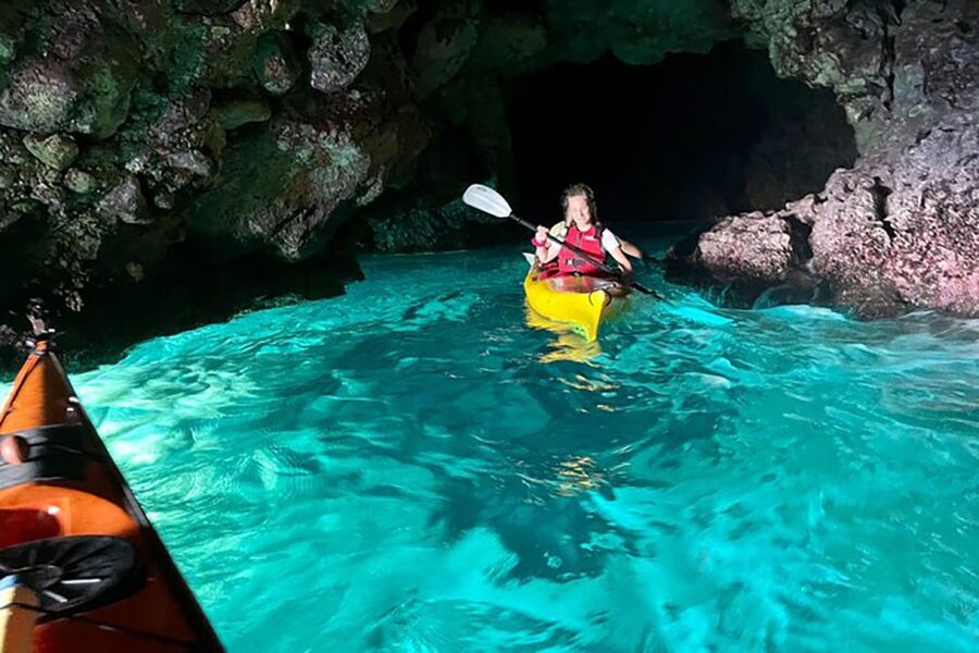 Porto Selvaggio kayak tour + cliff diving + cold springs - The cold-spring baptism