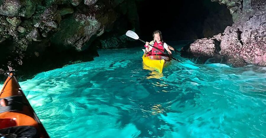 Porto Selvaggio kayak tour + cliff diving + cold springs - Starting at Santa Caterina harbor