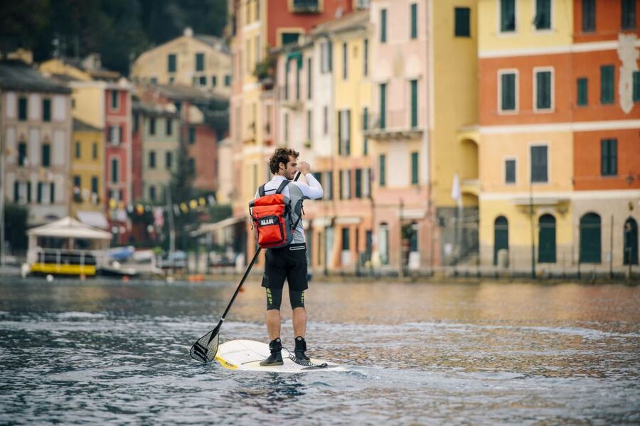 Portofino Stand Up Paddleboard Experience - Learning in the quiet waters of Paraggi Bay