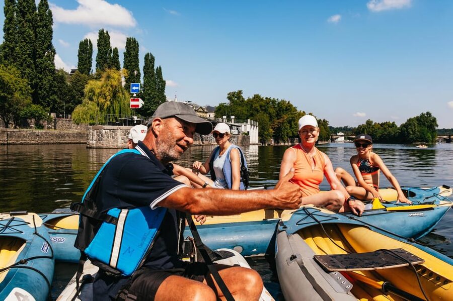 Prague: Vltava River Guided Canoeing Tour - Swimming, wall jumps, and river conditions