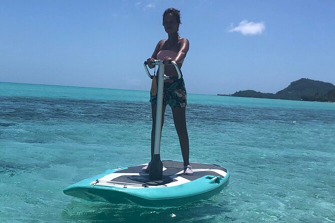 Private Electric Paddle Cruise in Bora Bora - Gliding out from Matira Beach