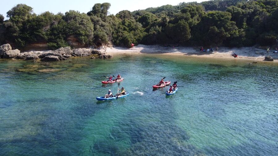 Private Sea Kayak over sunk city of ancient Feia - Ancient Feia beneath the clear water