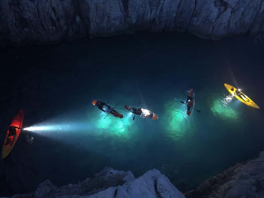 Pula: Cave Sunset/Night Tour in Transparent Kayak - Caves, cliffs, and the night return