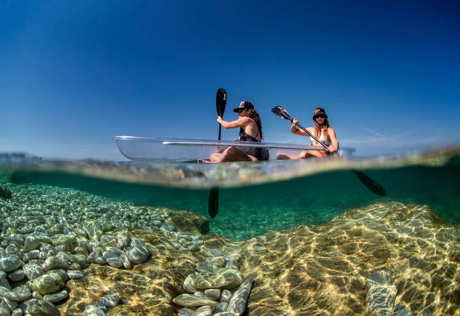 Pula: Clear Kayak Tour to Canyon, Island Cliffs & small Cave - Verudela Canyon and the first coastal views