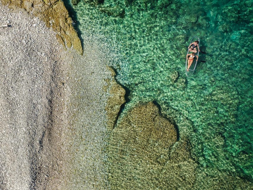 Pula: Clear Kayak Tour to Canyon, Island Cliffs & small Cave - Fratarski Island depends on safe sea conditions