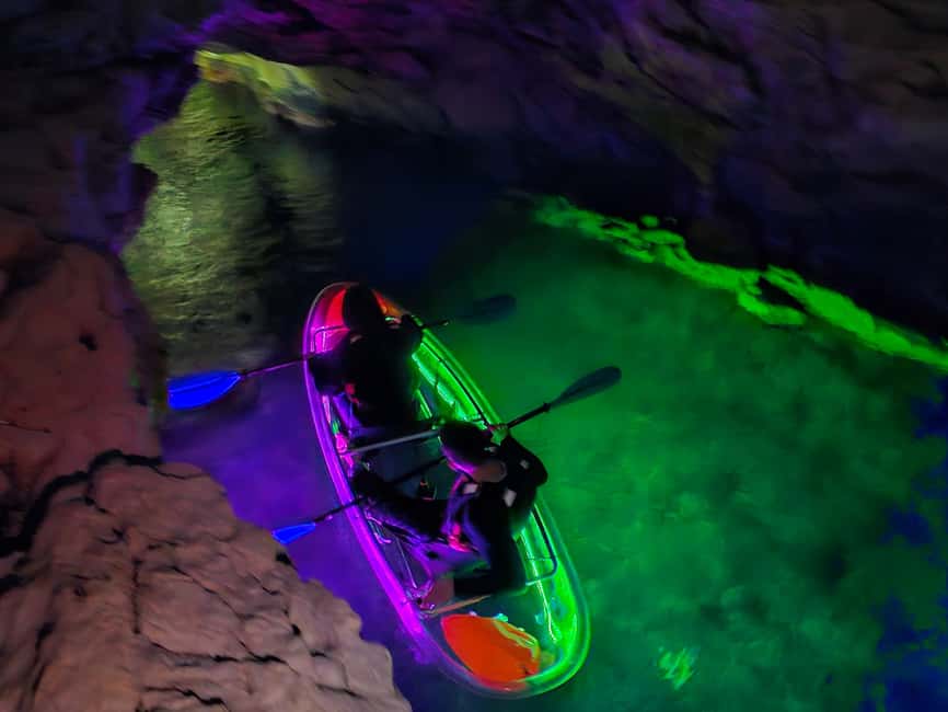 Pula: Istria Cave LED Illuminated Kayak Tour by Night - Following the illuminated coastline
