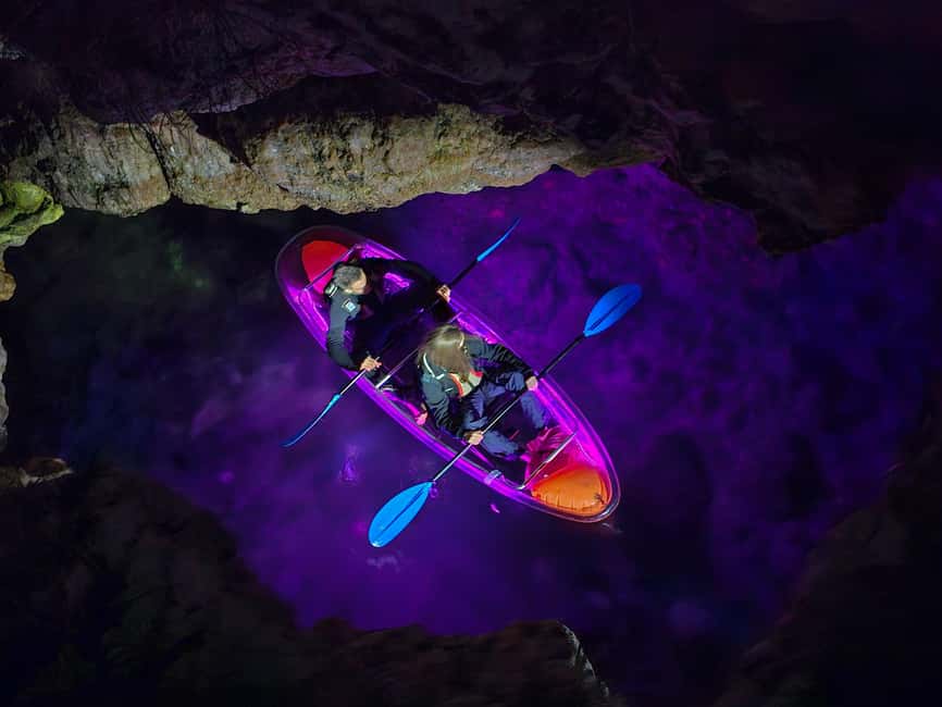 Pula: Istria Cave LED Illuminated Kayak Tour by Night - The first paddle is part of the lesson