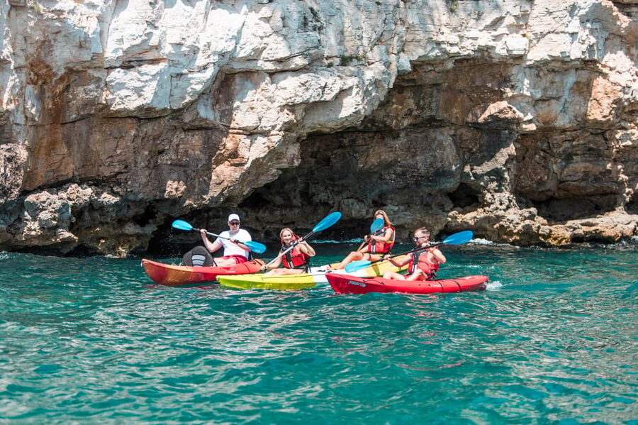 Pula: Kayak Adventure with Cave & Island Snorkeling - A short kayak trip with three distinct coastal stops