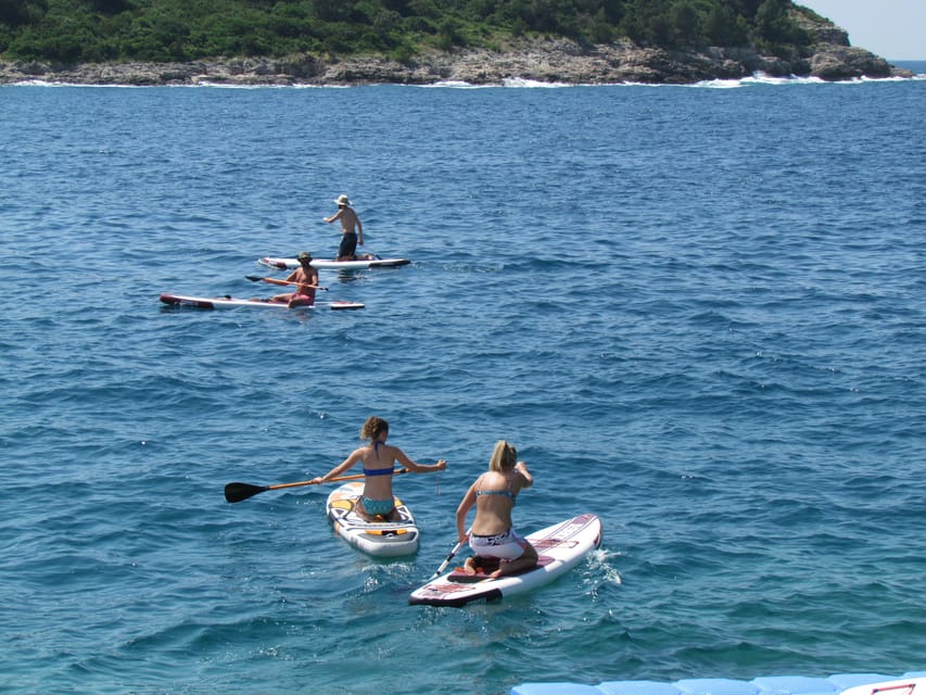 Pula: Kayaking and Snorkeling Self-Guided Tour - Paddling toward heart-shaped Fratarski Island