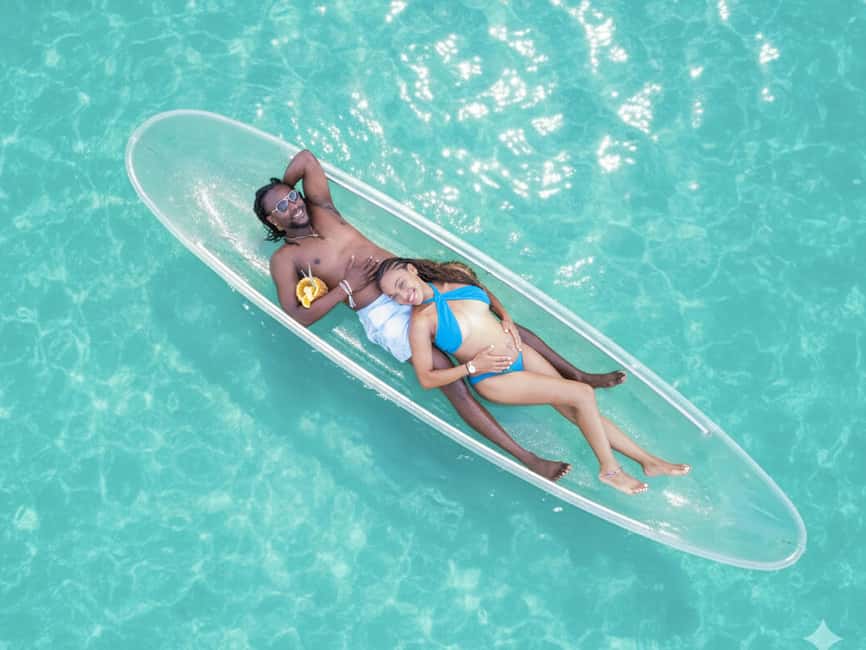 Punta Cana: Single Clear Kayak Photoshoot - Arriving at Huracan Cafe on Los Corales Beach