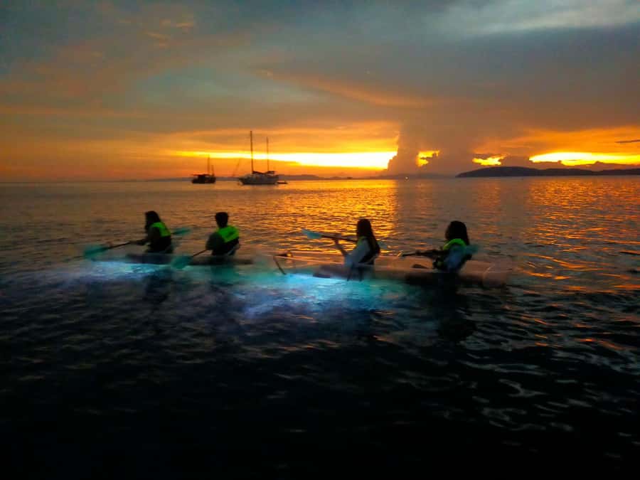 Railay: Illuminated Clear Kayak Night Tour Bioluminescence - From Railay Walking Street to the beachfront