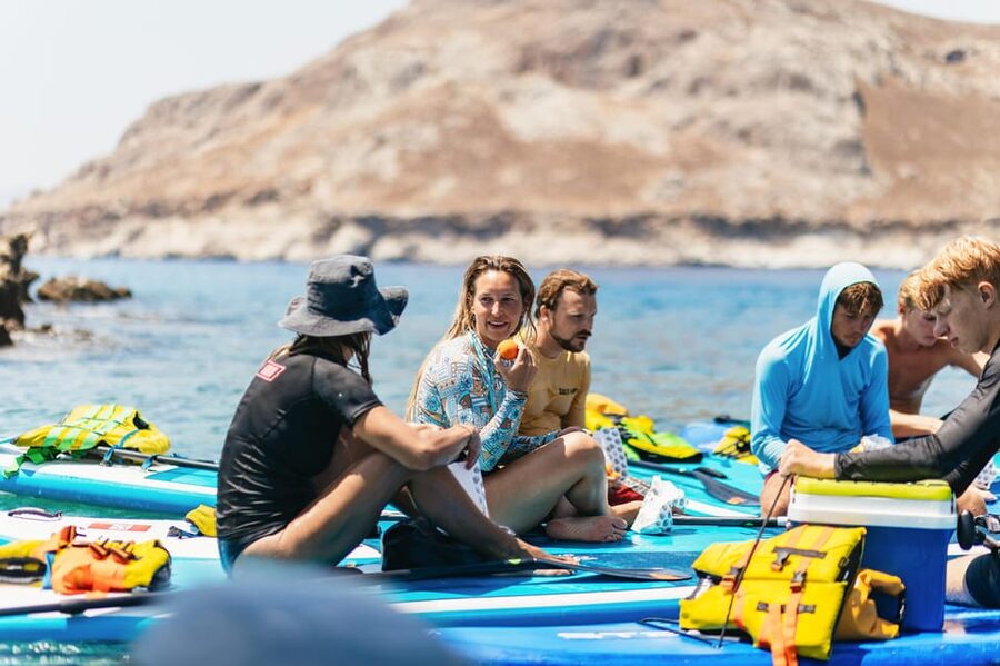 Rhodes: Stand-Up Paddleboard and Snorkeling Tour - The return paddle to Stegna