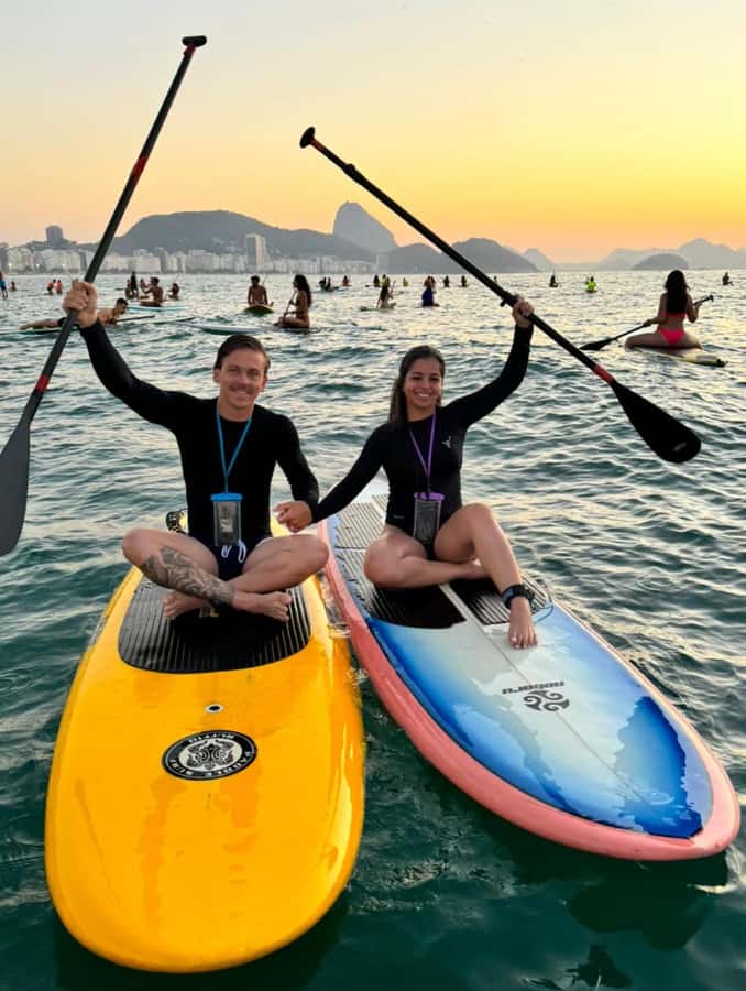 Rio de Janeiro: Copacabana Sunrise Stand Up Paddleboard Tour - Paddling out as the sky changes color