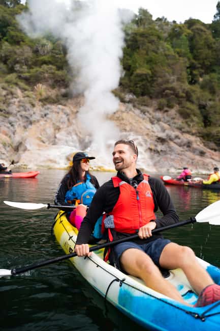 Rotorua: Waimangu Valley Walk and Steaming Cliffs Kayak Tour - Reaching Lake Rotomahana