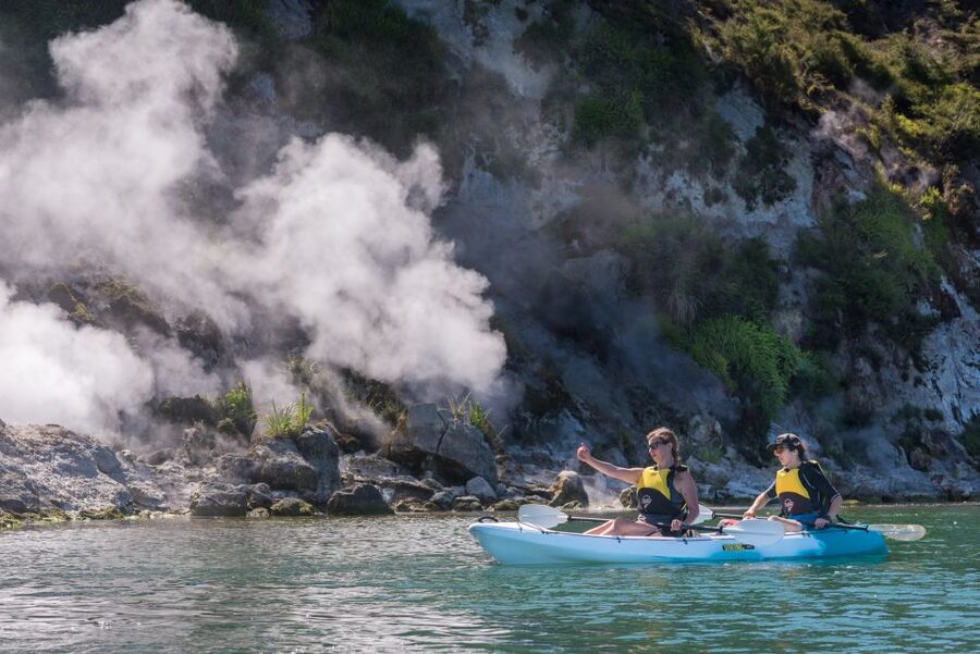 Rotorua: Waimangu Valley Walk and Steaming Cliffs Kayak Tour - Ninety minutes beside steaming cliffs