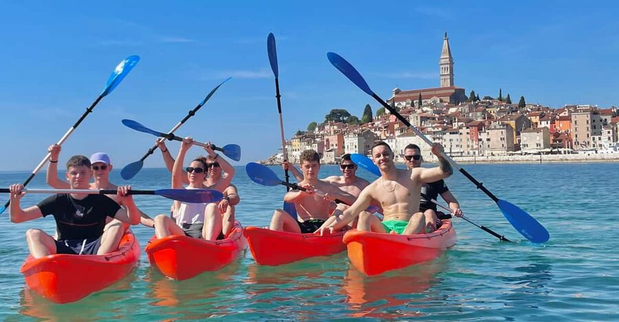 Rovinj:BUBA KAYAK TOURS:snorkeling,jumping,FREEdrinks&photos - Starting at Porton Biondi with a clear safety briefing