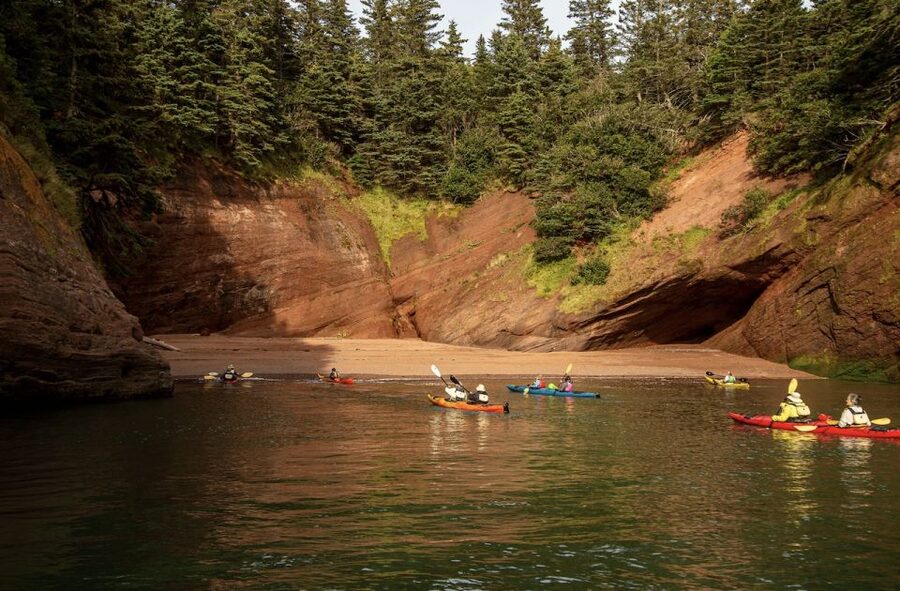 Saint John: Guided Kayaking Tour of St. Martins Sea Caves - Reaching the Bay of Fundy coastline