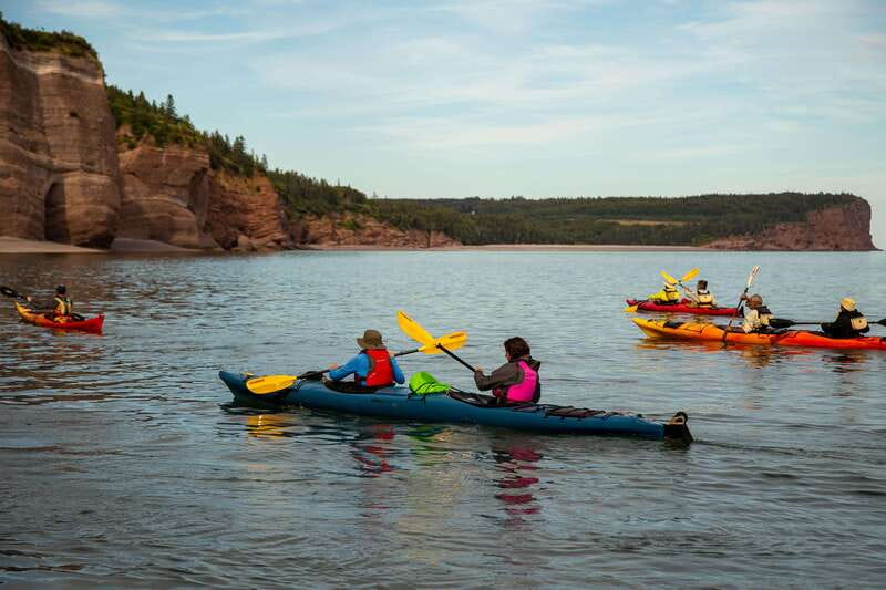 Saint John: Guided Kayaking Tour of St. Martins Sea Caves - From Bay of Fundy Adventures to the harbour