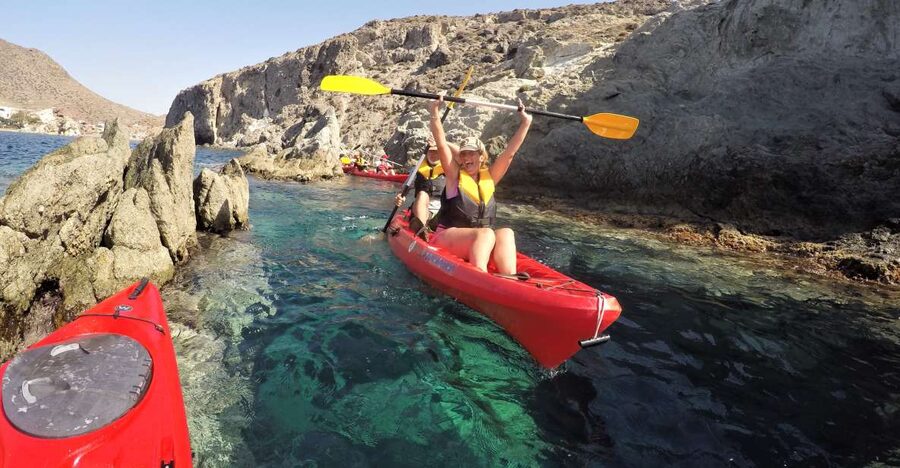 San José: Cabo de Gata Natural Park Kayak and Snorkel Tour - The first paddle along Cabo de Gata
