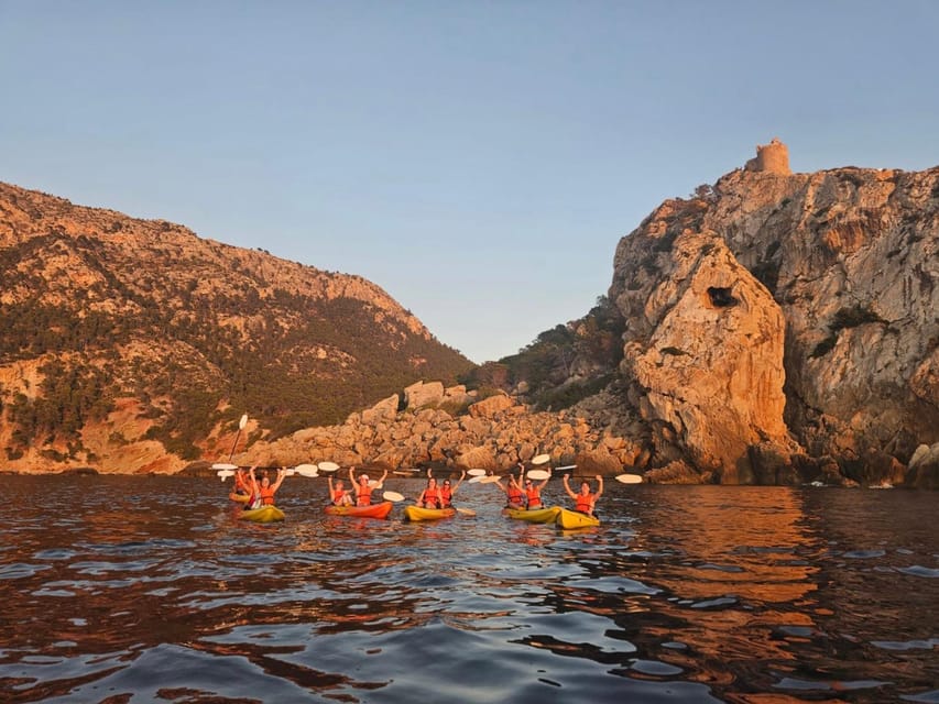 Sant Elm: Guided Kayak Sunset Tour with Picnic in a Cove - Returning as the sun sets over Sa Dragonera
