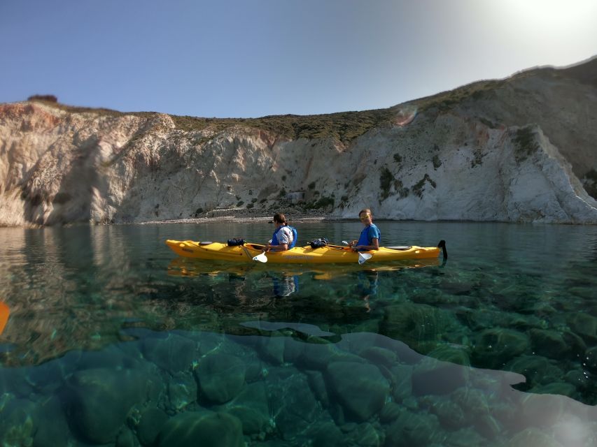 Santorini: Sea Caves Kayak Trip with Snorkeling and Picnic - Pickup, briefing, and getting ready