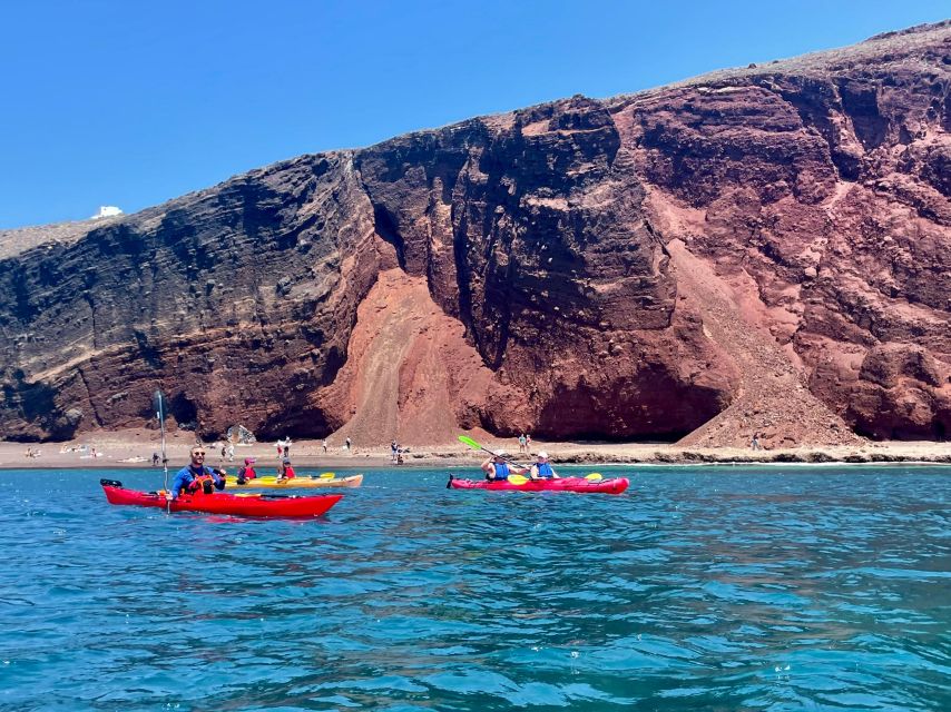 Santorini: South Sea Kayaking Tour with Sea Caves and Picnic - Kambia Beach and the Volcanic Cliffs