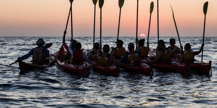 Santorini: Sunset Sea Kayak with Light Dinner - Getting to Mesa Pigadia and starting the paddle