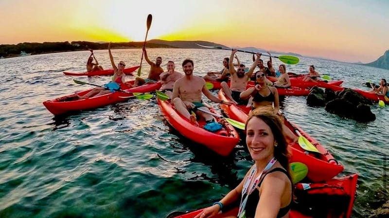 Sardinia: Sunset Kayak Tour + Snorkeling and Local Aperitif - Paddling toward Proratora Island