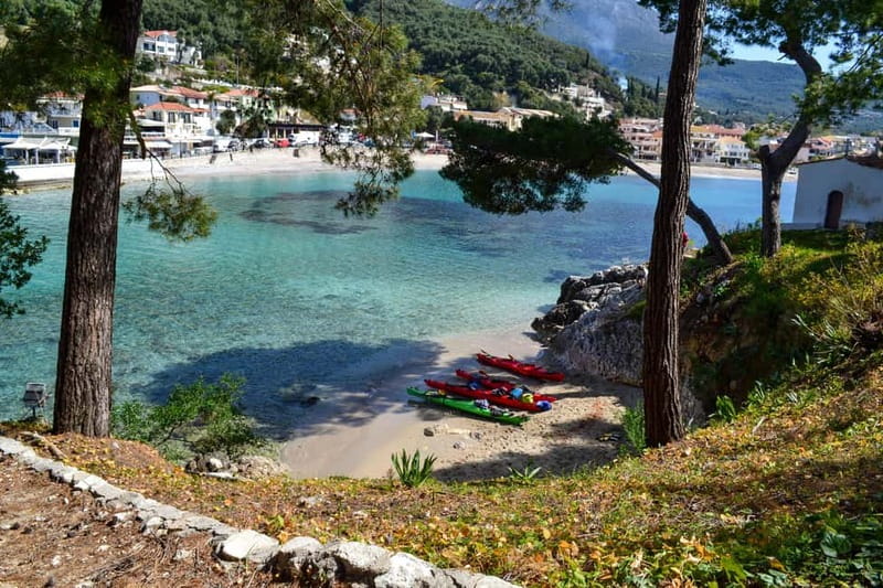Sea Kayak Parga: A Coastal Adventure & Islet Exploration - White Cliff Beach for Swimming in Clear Water