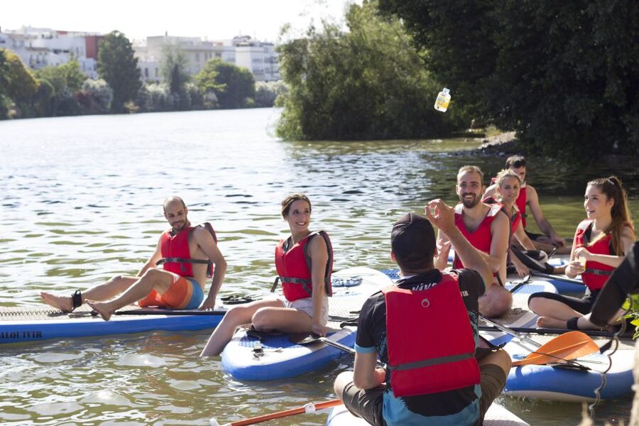 Seville: 2 Hour Paddle Surf Class - Paddling beneath Triana Bridge